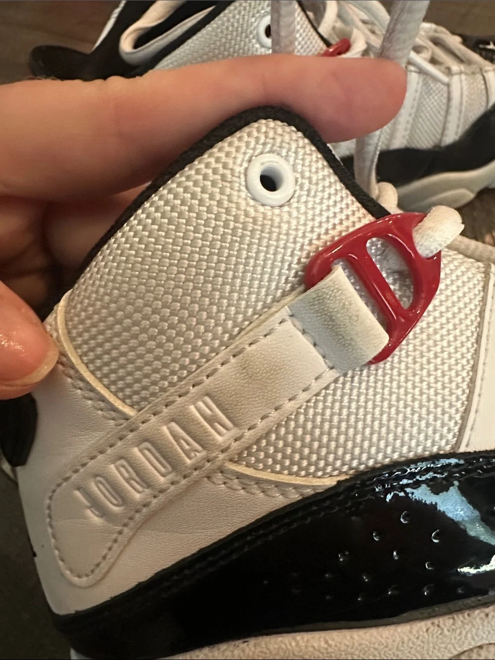 Jordan Kids Black White Red Retro Basketball Sneakers